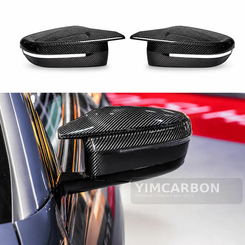BMW M2 G87 dry carbon fiber stick-on mirror cap overlay